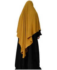 Khimar Long à Pointe en Tissu Jazz – Bandeau Intégré