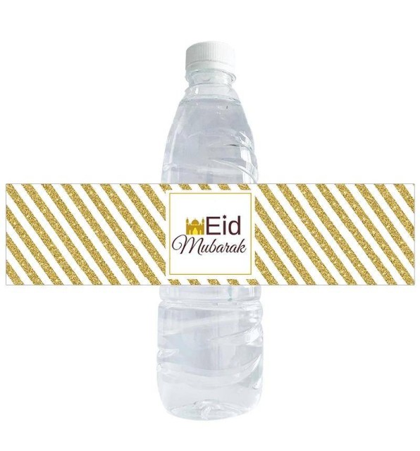 Lot de 10 étiquettes à bouteille " Eid Mubarak"  20 cmx 5 cm