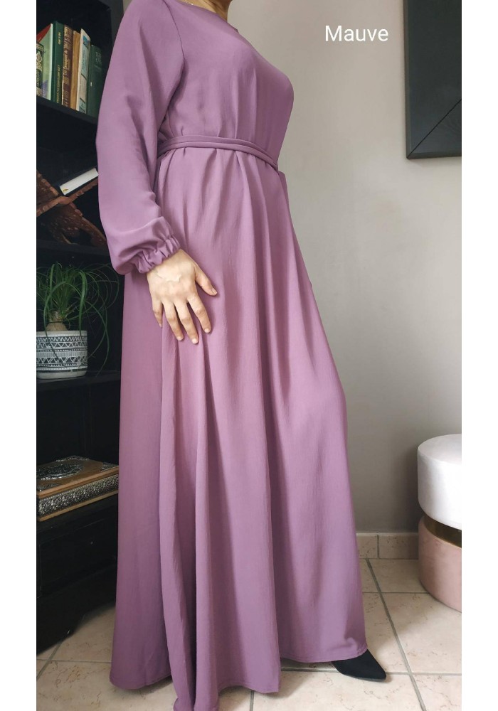 Robe Inaya avec Ceinture en Tissu Jazz – Made in France