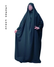 JILBAB 1 PIECE "MANCHES LYCRA" (Wool peach)