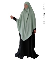 Khimar Long à Pointe en Tissu Jazz – Bandeau Intégré