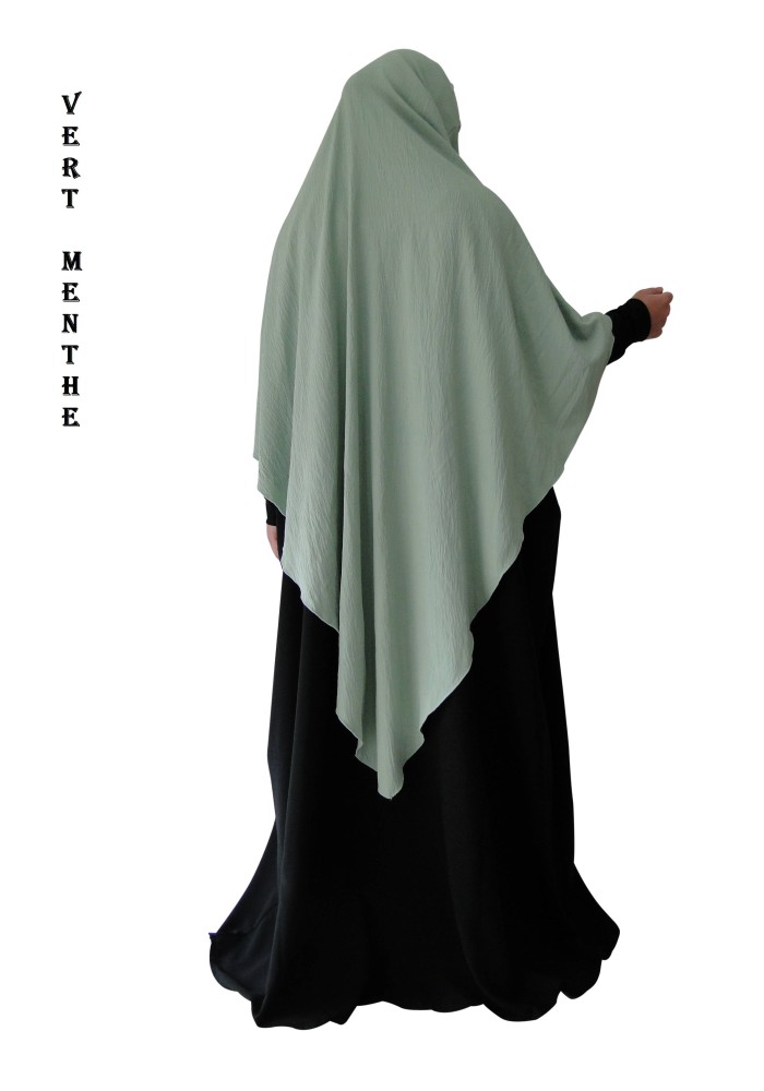 Khimar Long à Pointe en Tissu Jazz – Bandeau Intégré