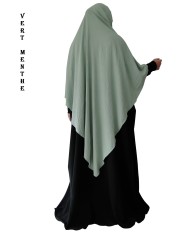 Khimar Long à Pointe en Tissu Jazz – Bandeau Intégré