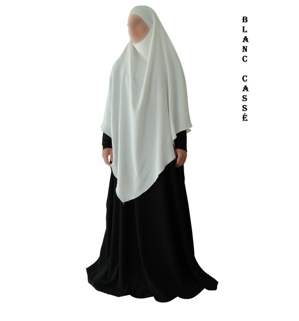 Khimar Long à Pointe en Tissu Jazz – Bandeau Intégré