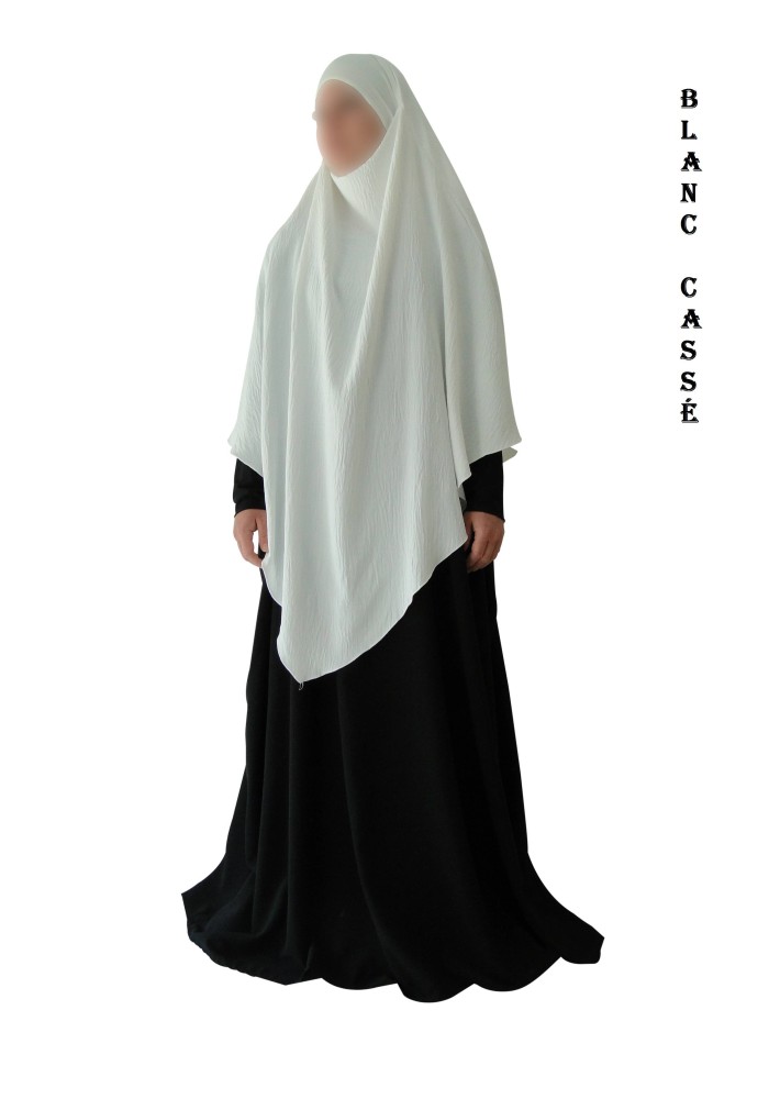 Khimar Long à Pointe en Tissu Jazz – Bandeau Intégré