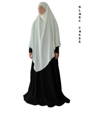 Khimar Long à Pointe en Tissu Jazz – Bandeau Intégré