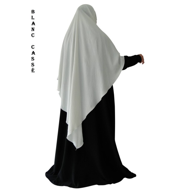 Khimar Long à Pointe en Tissu Jazz – Bandeau Intégré