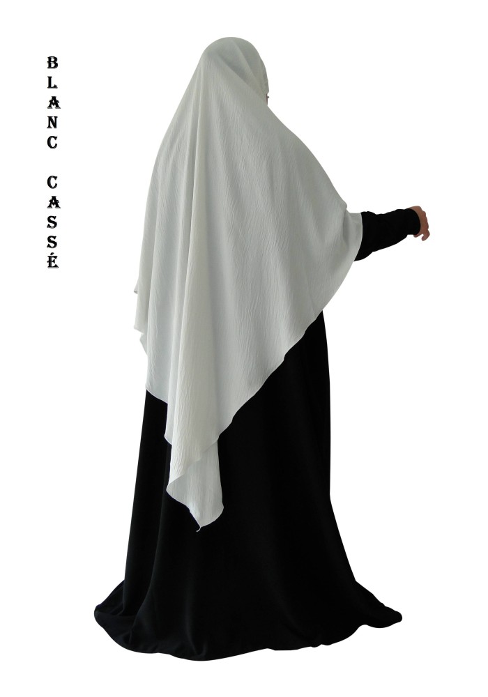 Khimar Long à Pointe en Tissu Jazz – Bandeau Intégré