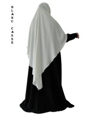 Khimar Long à Pointe en Tissu Jazz – Bandeau Intégré