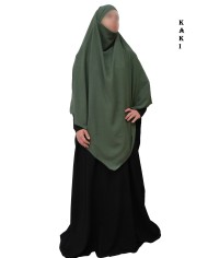 Khimar Long à Pointe en Tissu Jazz – Bandeau Intégré